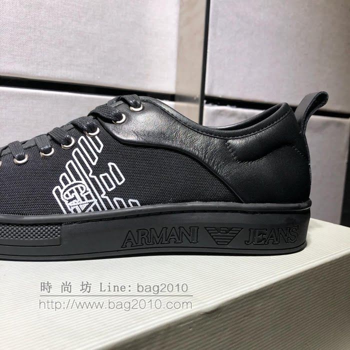 Armani男鞋 2019新款 最新官網同款 原單品質 阿瑪尼黑色男士休閒鞋  jpx1360